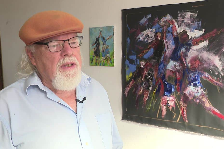 , Vidéo. Coupe du Monde de rugby : la compétition immortalisée en peinture par un Britannique installé en Corrèze